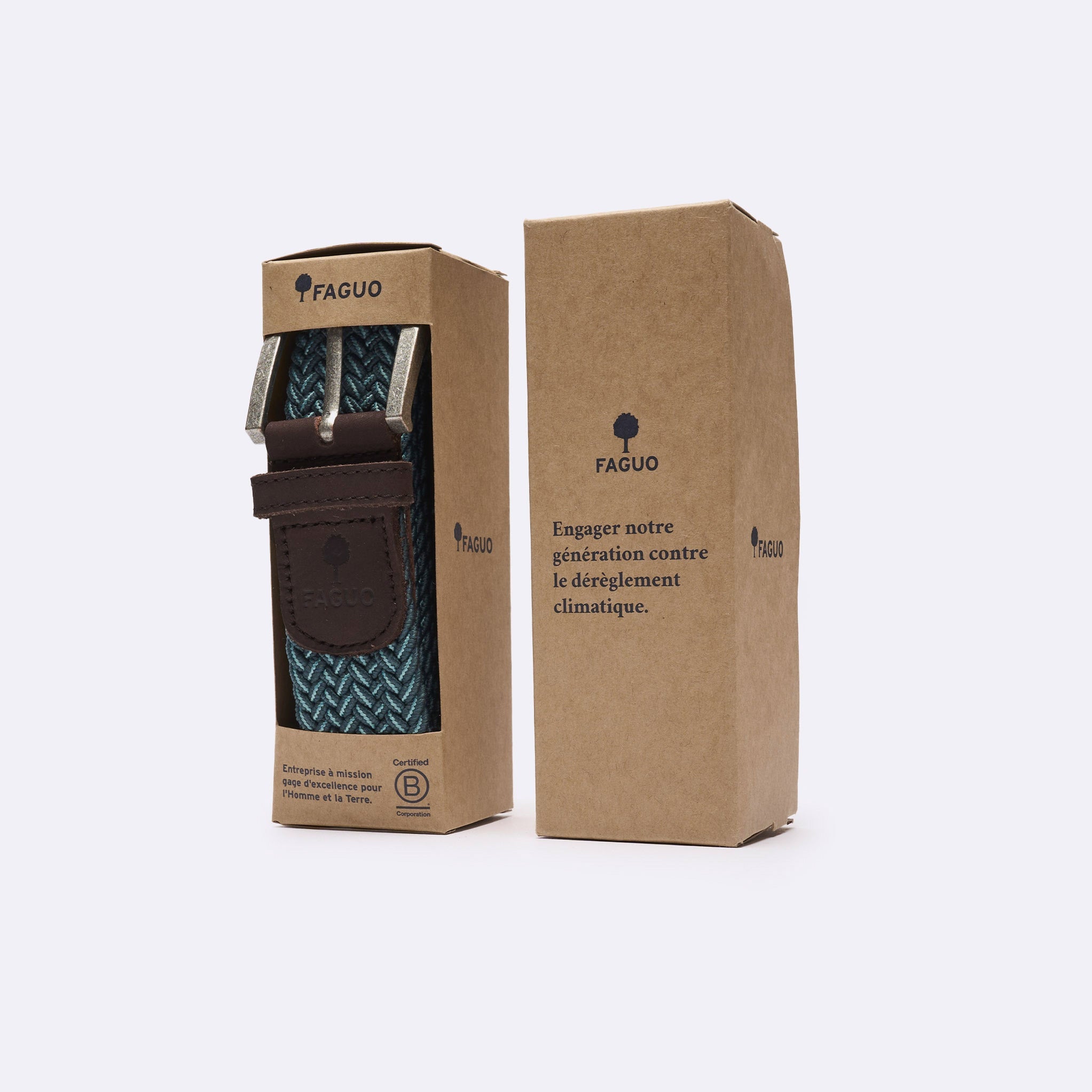 Ceinture Tressee Bleue & Verte Square Belt - Homme