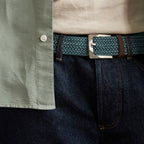 Ceinture Tressee Bleue & Verte Square Belt - Homme