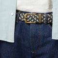 Cinturón Trenzado Caqui y Crudo Classic Belt - Hombre