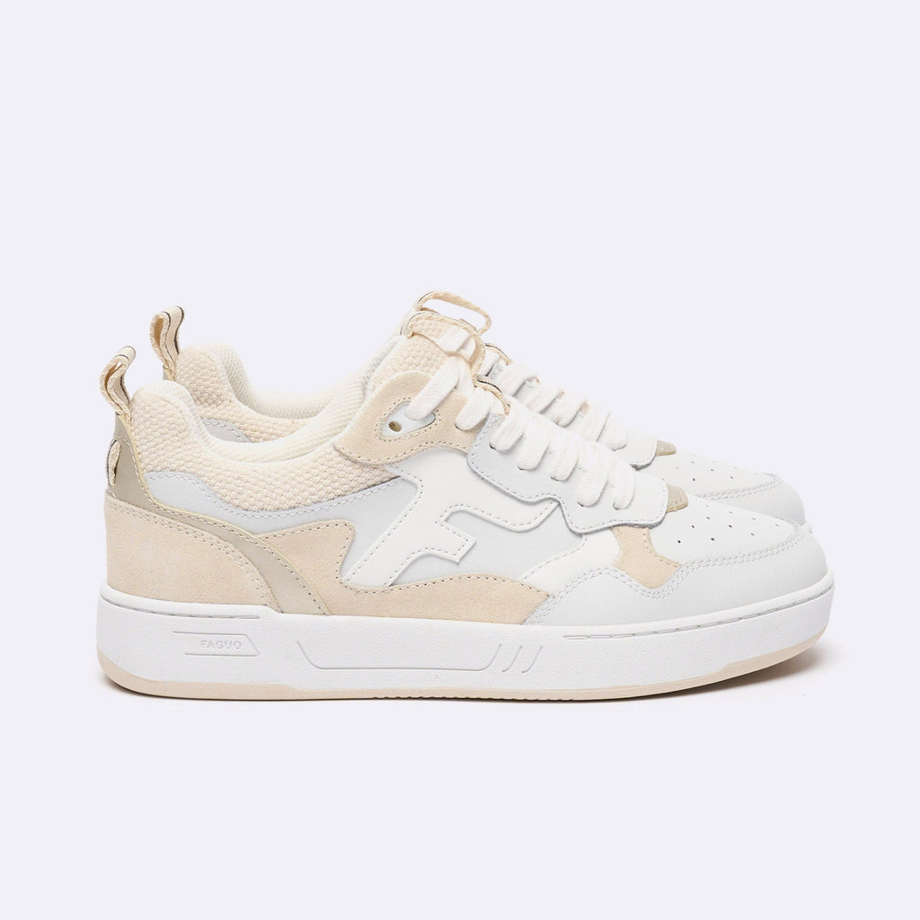 Baskets Basses Blanches & Beiges Dahlia - Femme