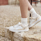Baskets Basses Blanches & Beiges Dahlia - Femme