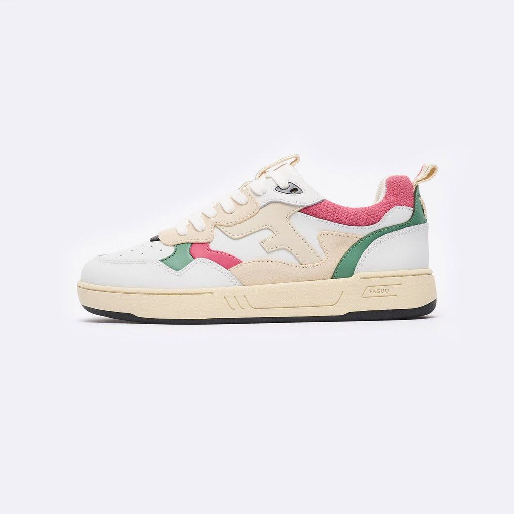 Zapatillas Bajas Blancas, Verdes & Rosas Dahlia - Mujer