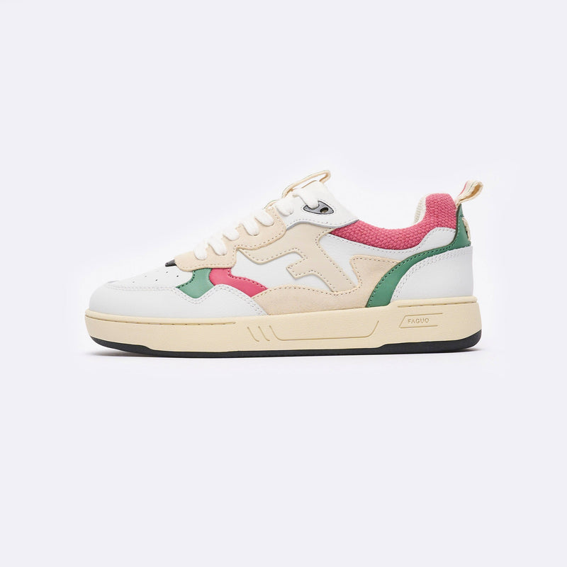 Zapatillas bajas Dahlia en blanco, verde y rosa - Mujer