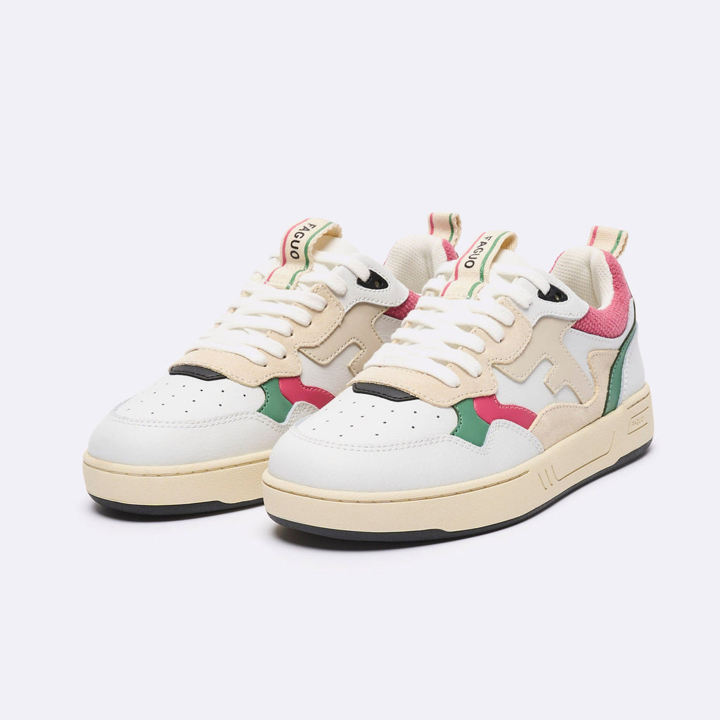 Zapatillas Bajas Blancas, Verdes & Rosas Dahlia - Mujer