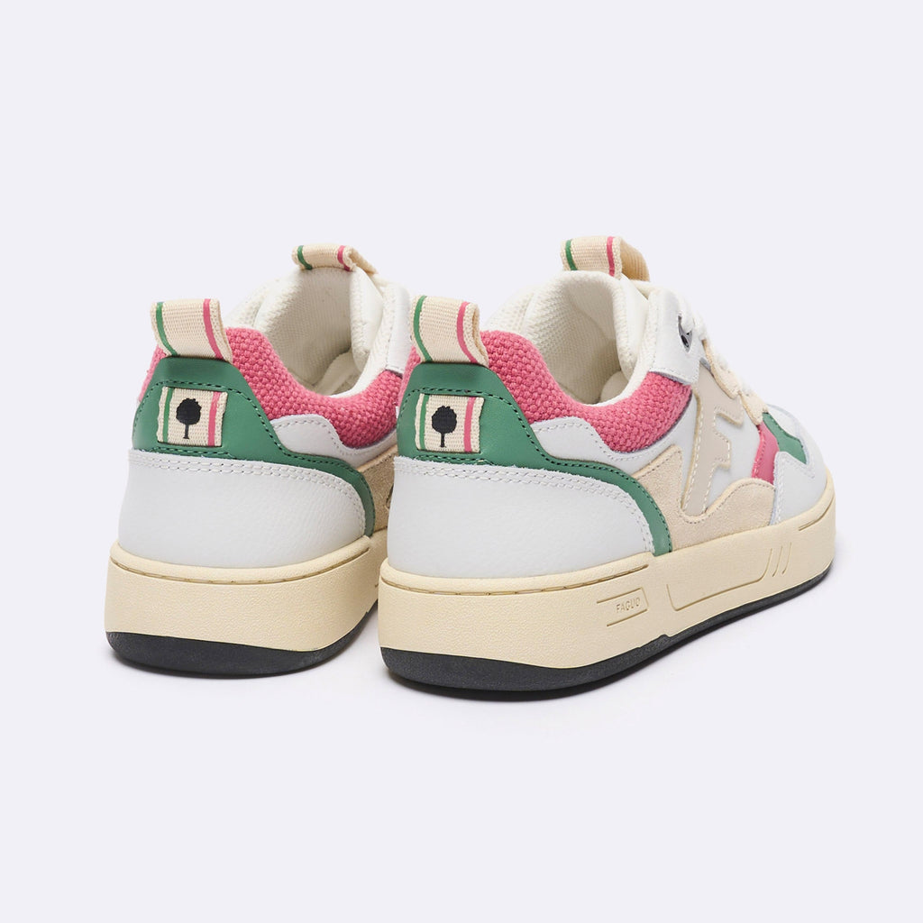 Zapatillas Bajas Blancas, Verdes & Rosas Dahlia - Mujer