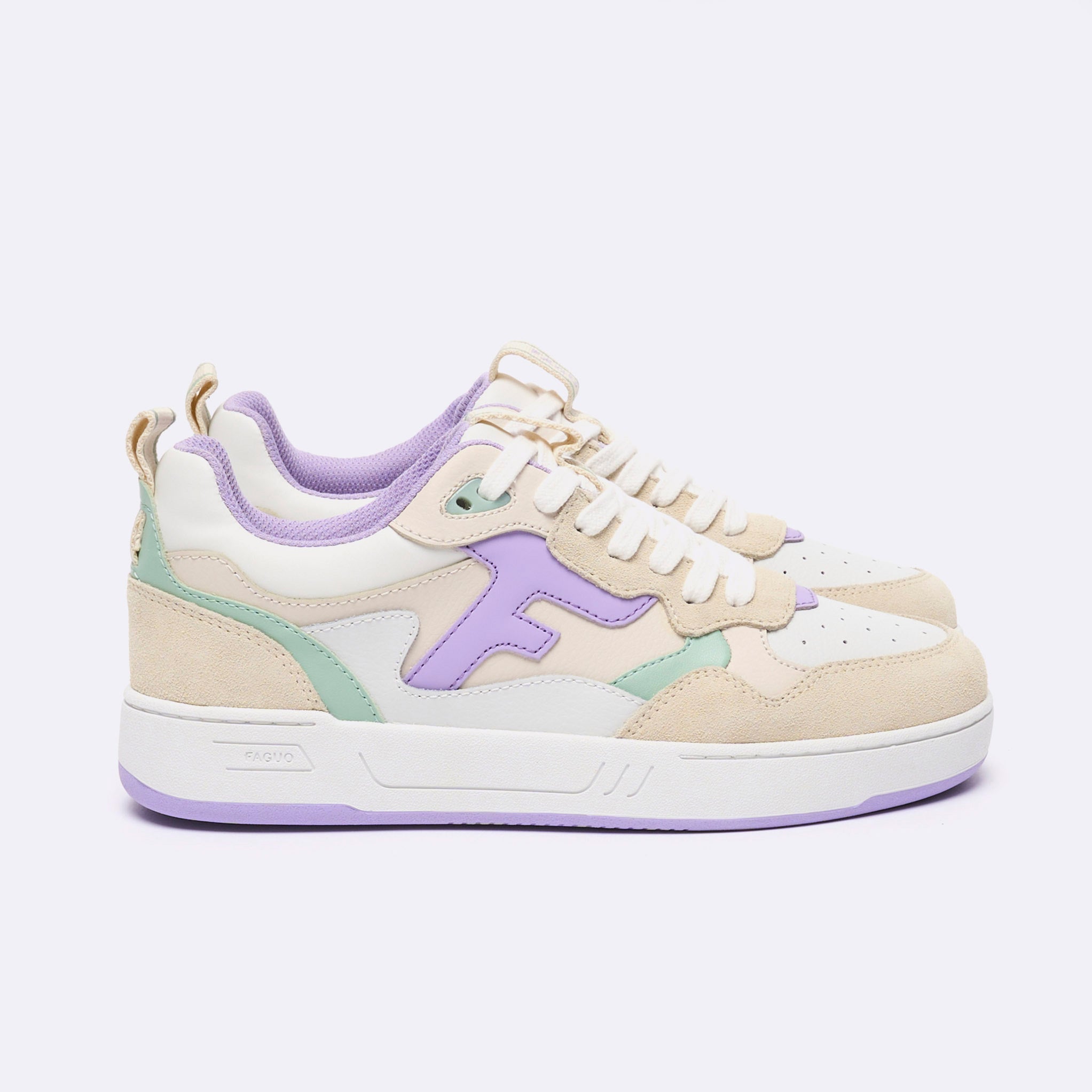 Zapatillas Bajas Blancas & Violeta Claro Dahlia - Mujer