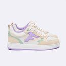 Baskets Basses Blanches & Violet Clair Dahlia - Femme