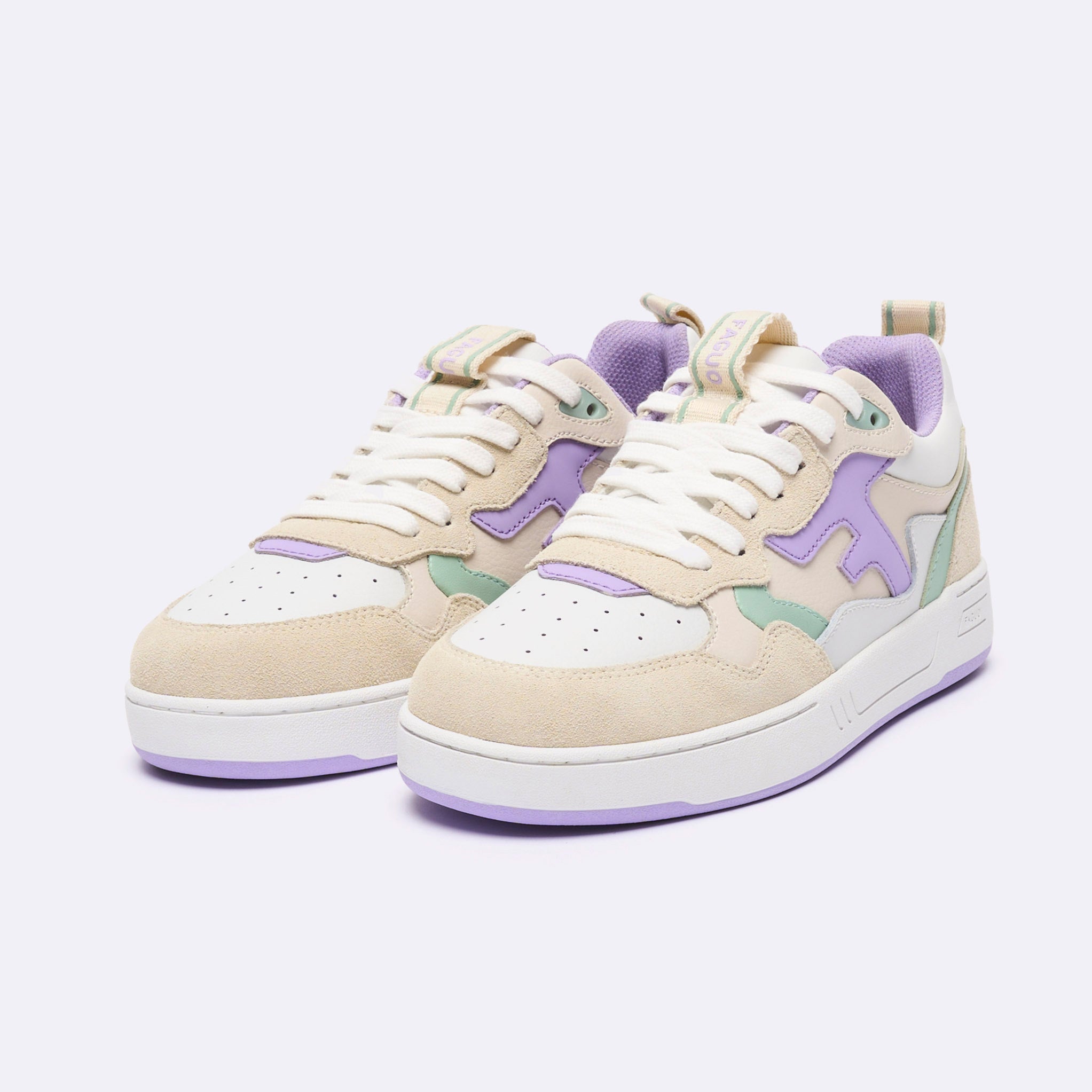Zapatillas Bajas Blancas & Violeta Claro Dahlia - Mujer