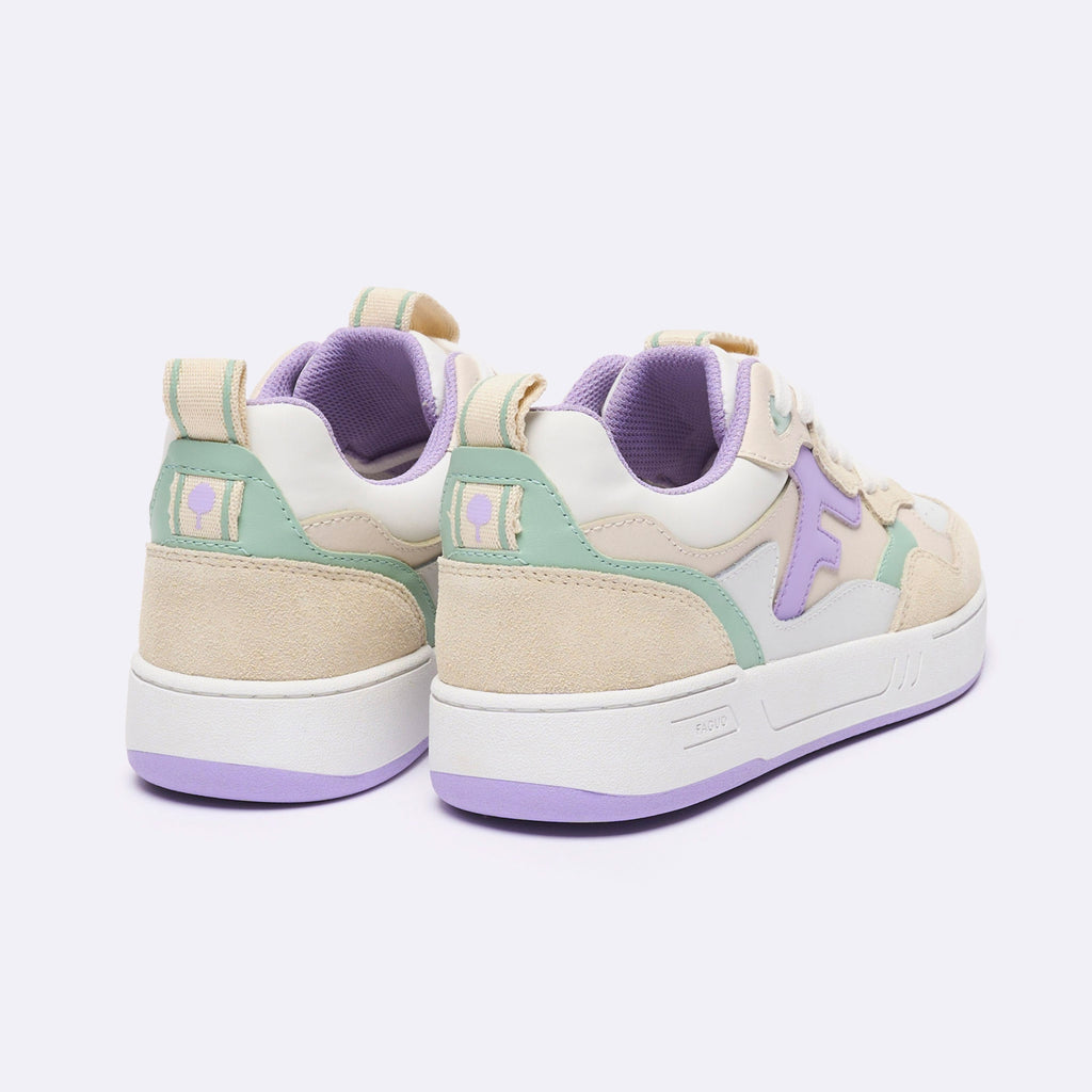 Zapatillas Bajas Blancas & Violeta Claro Dahlia - Mujer
