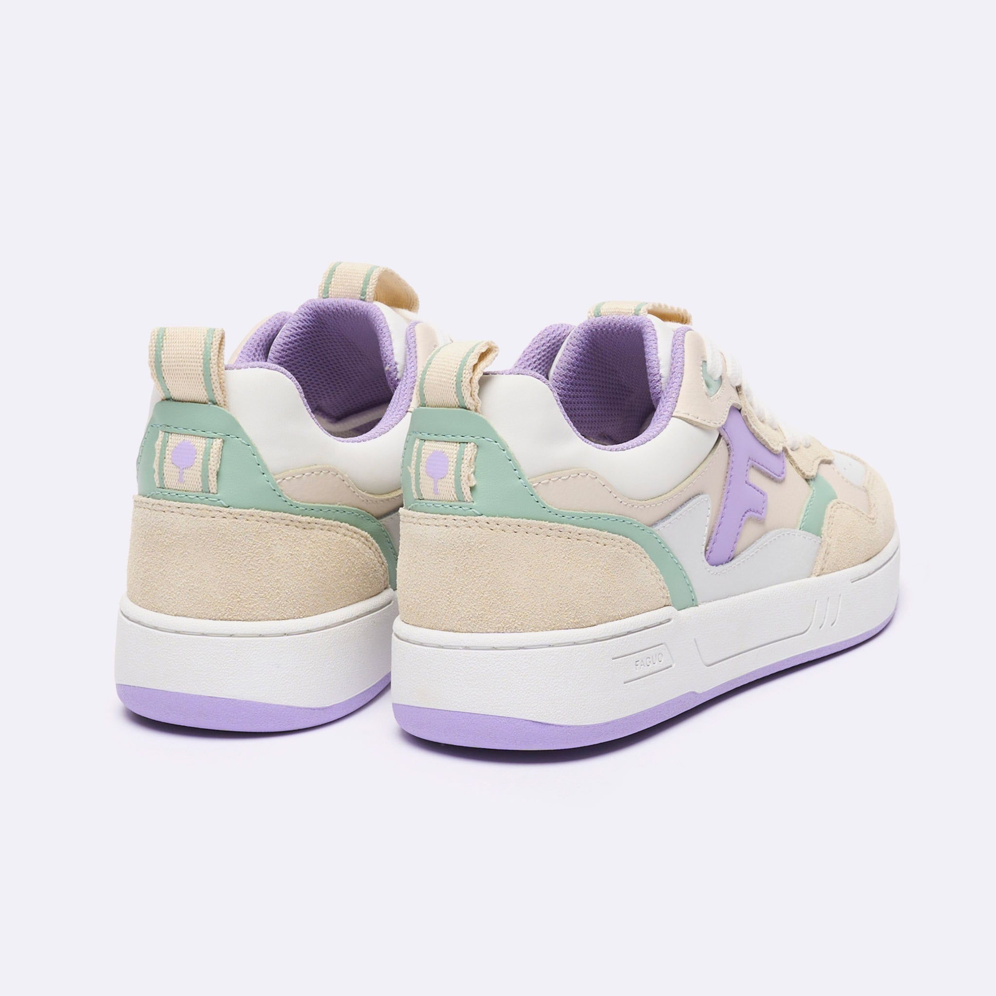 Zapatillas Bajas Blancas & Violeta Claro Dahlia - Mujer