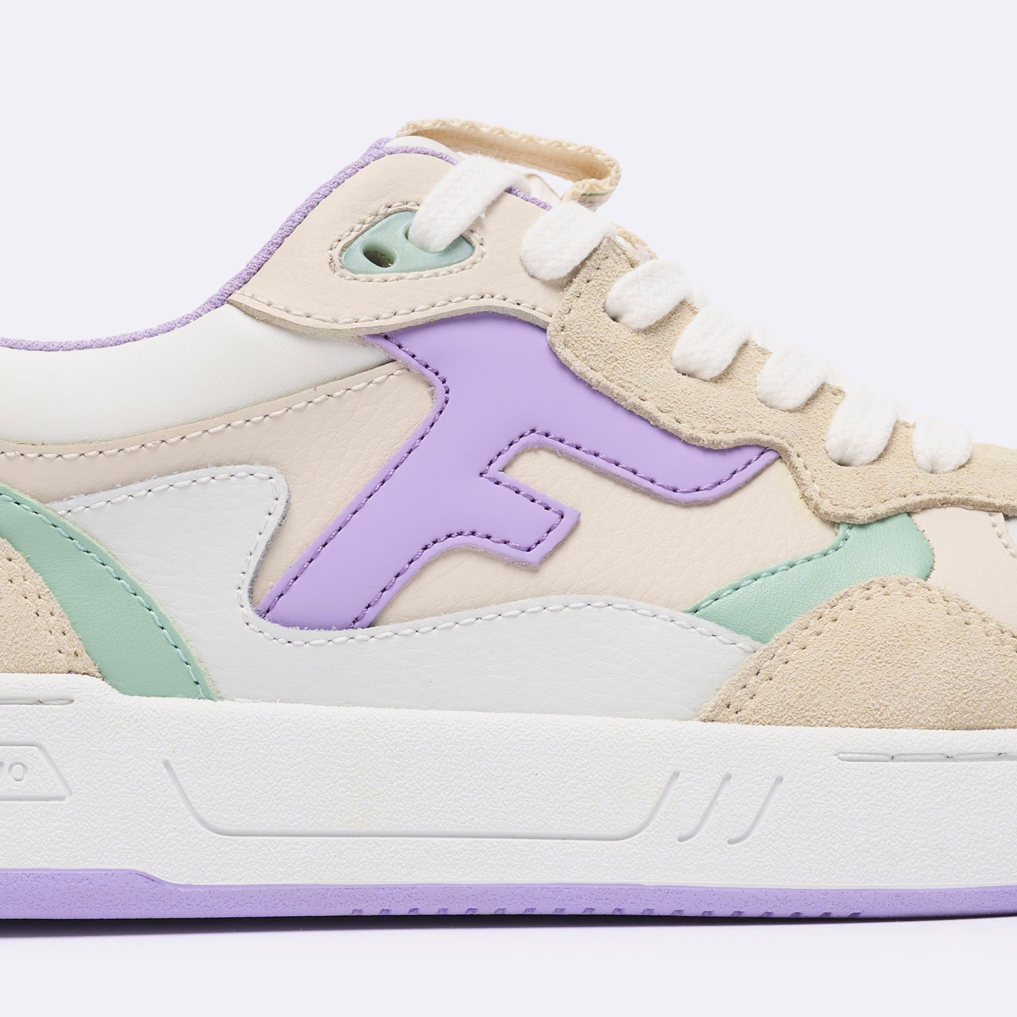 Zapatillas Bajas Blancas & Violeta Claro Dahlia - Mujer