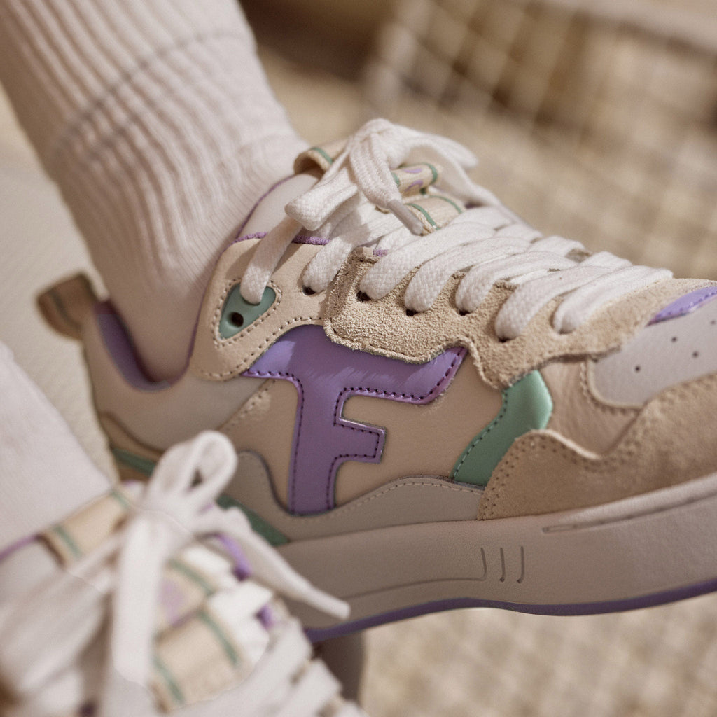 Zapatillas Bajas Blancas & Violeta Claro Dahlia - Mujer
