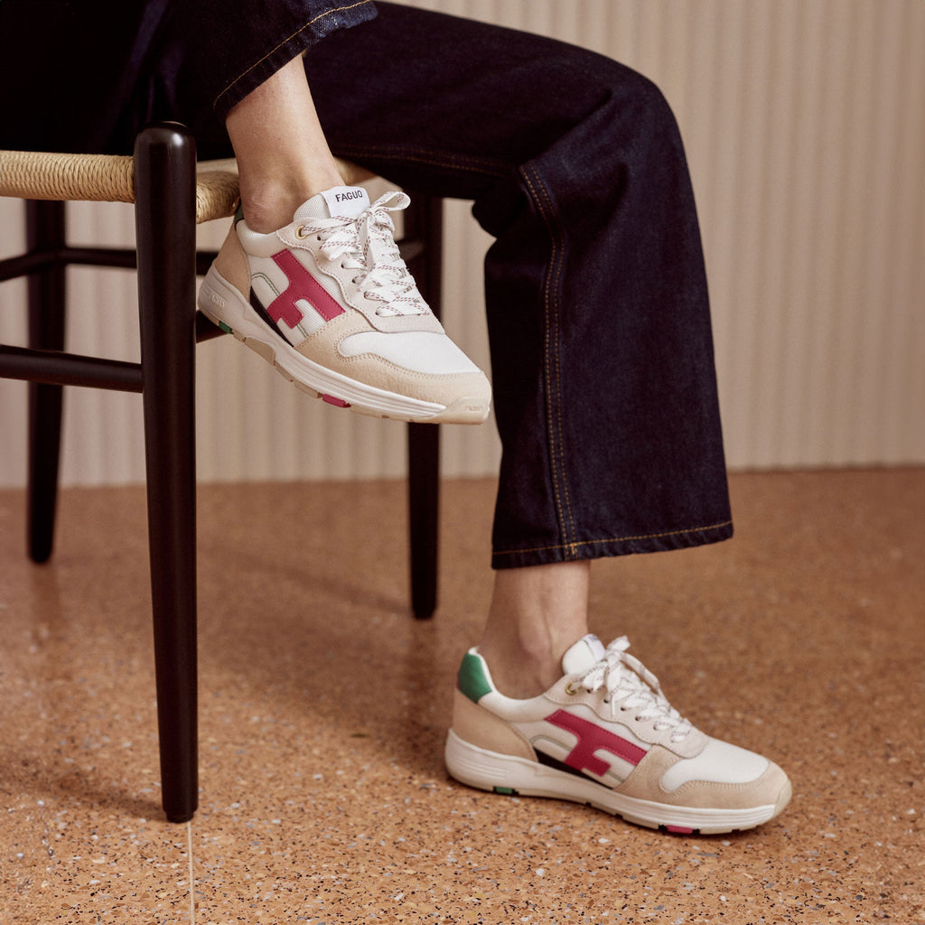 Running Blanches, Vertes & Roses Olive - Femme
