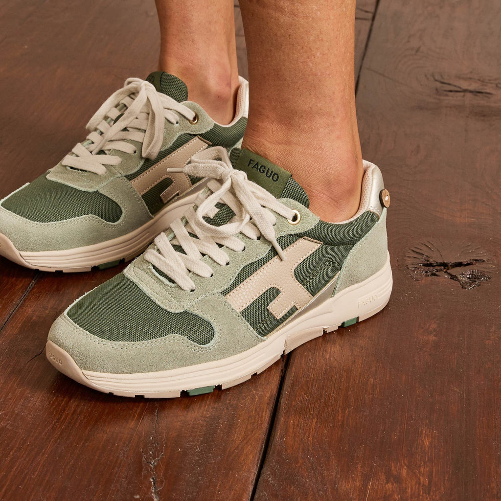 Running Kaki Clair & Dorées Olive - Femme