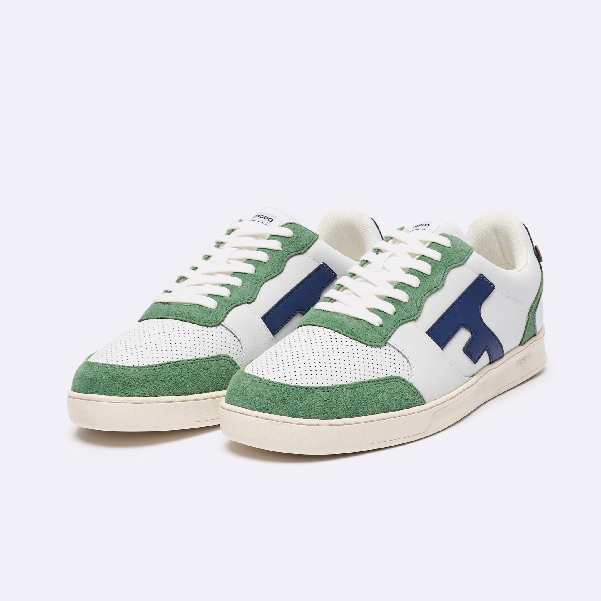 Baskets Basses Blanches & Vertes Hazel - Homme