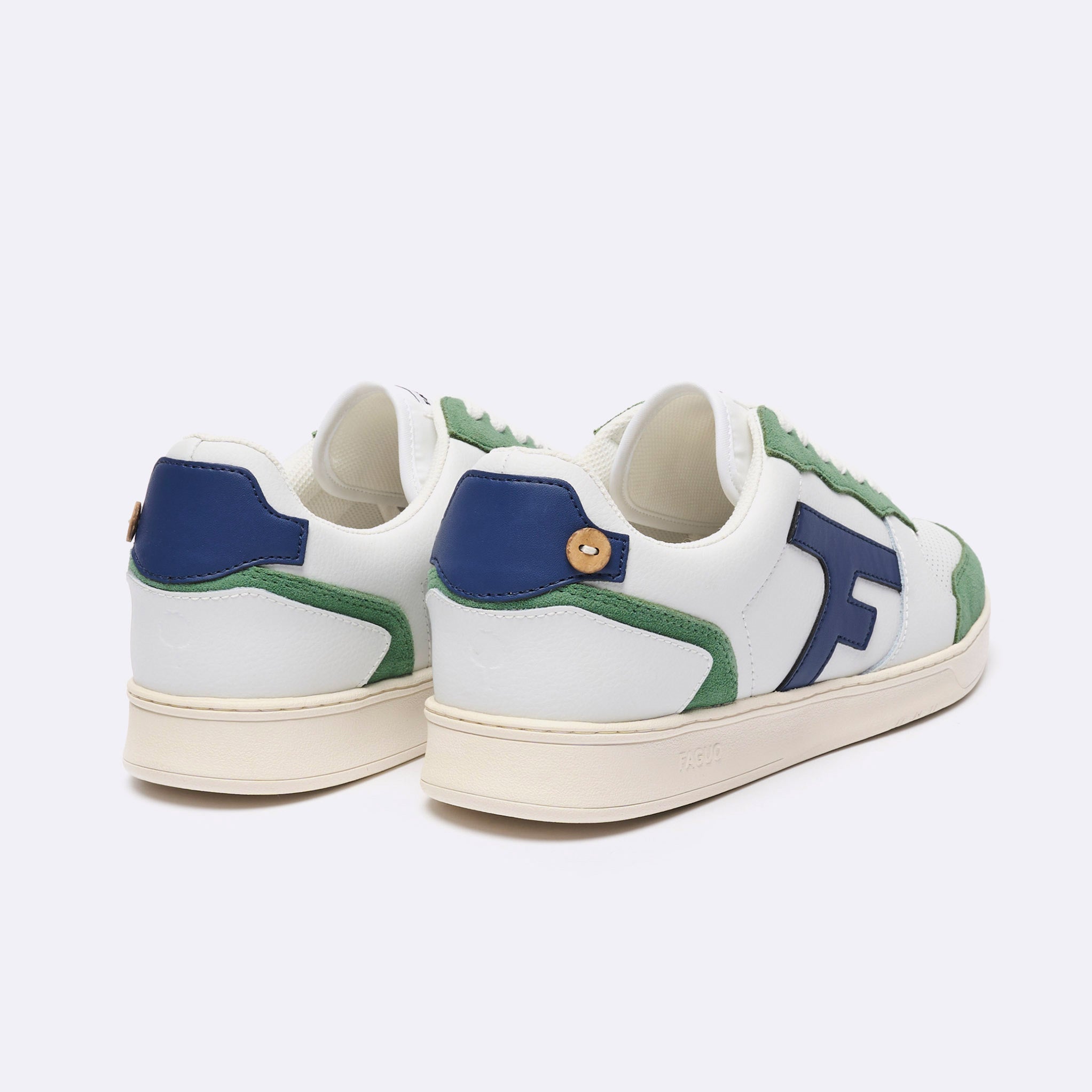 Baskets Basses Blanches & Vertes Hazel - Homme