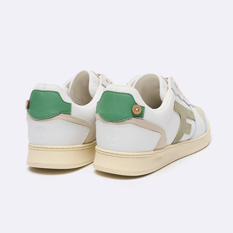 Baskets Basses Blanches & Kaki Clair Hazel - Homme