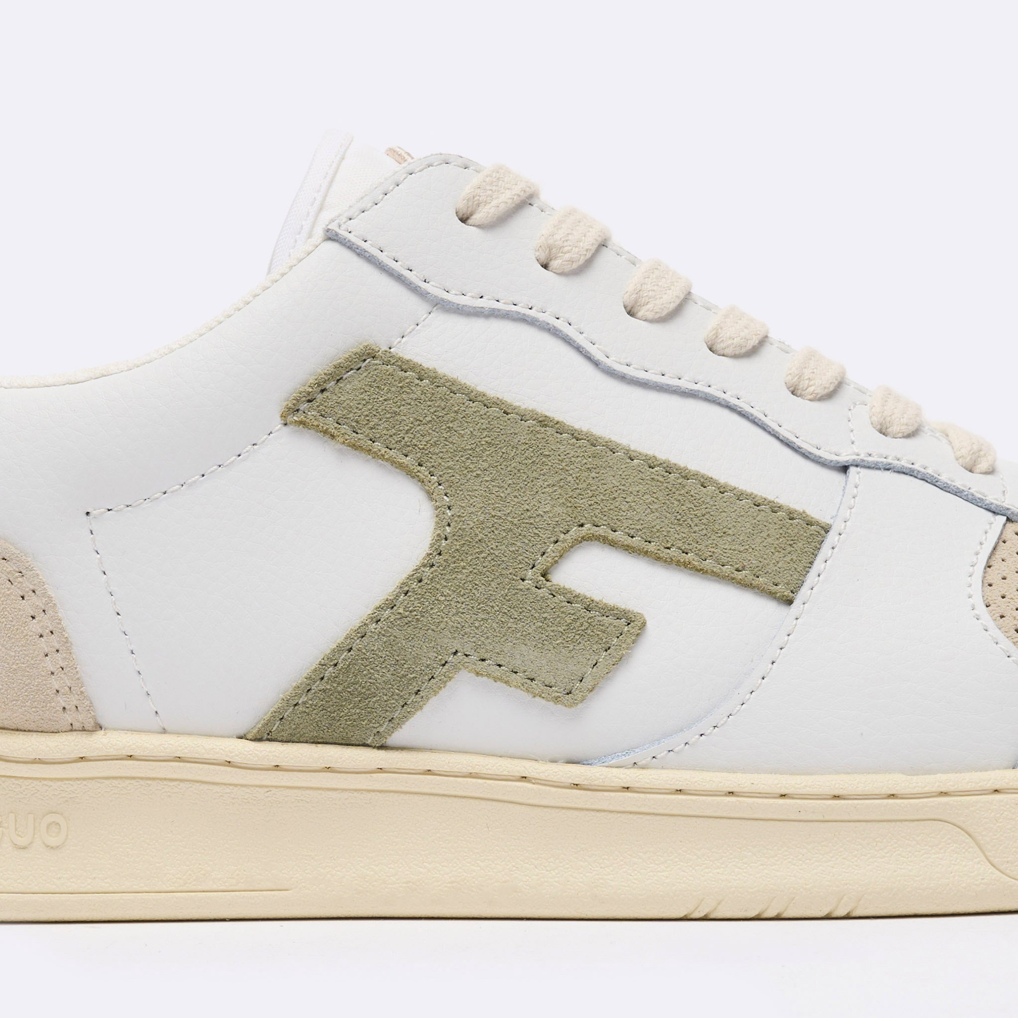Baskets Basses Blanches & Kaki Clair Hazel - Homme