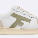 Baskets Basses Blanches & Kaki Clair Hazel - Homme