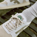 Baskets Basses Blanches & Kaki Clair Hazel - Homme