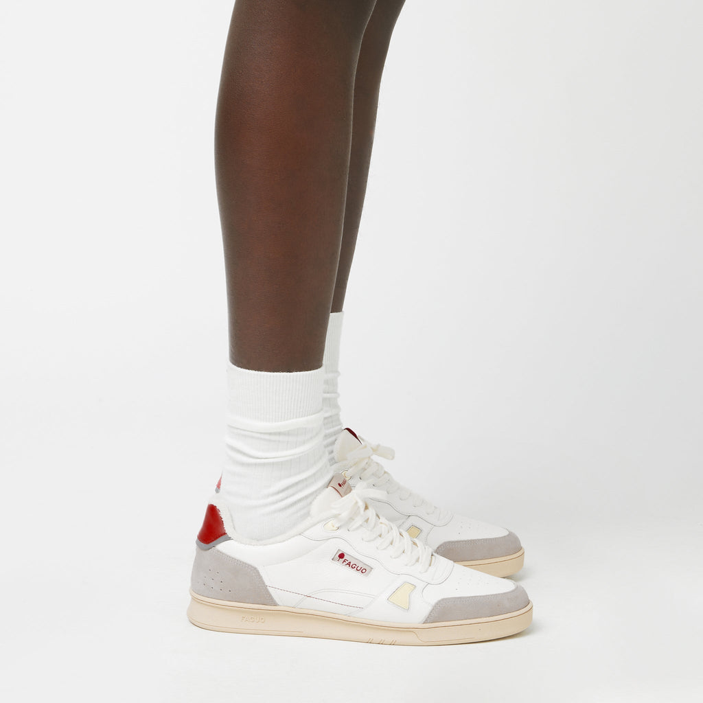 Baskets Basses Blanches & Rouges Commute 1 - Homme