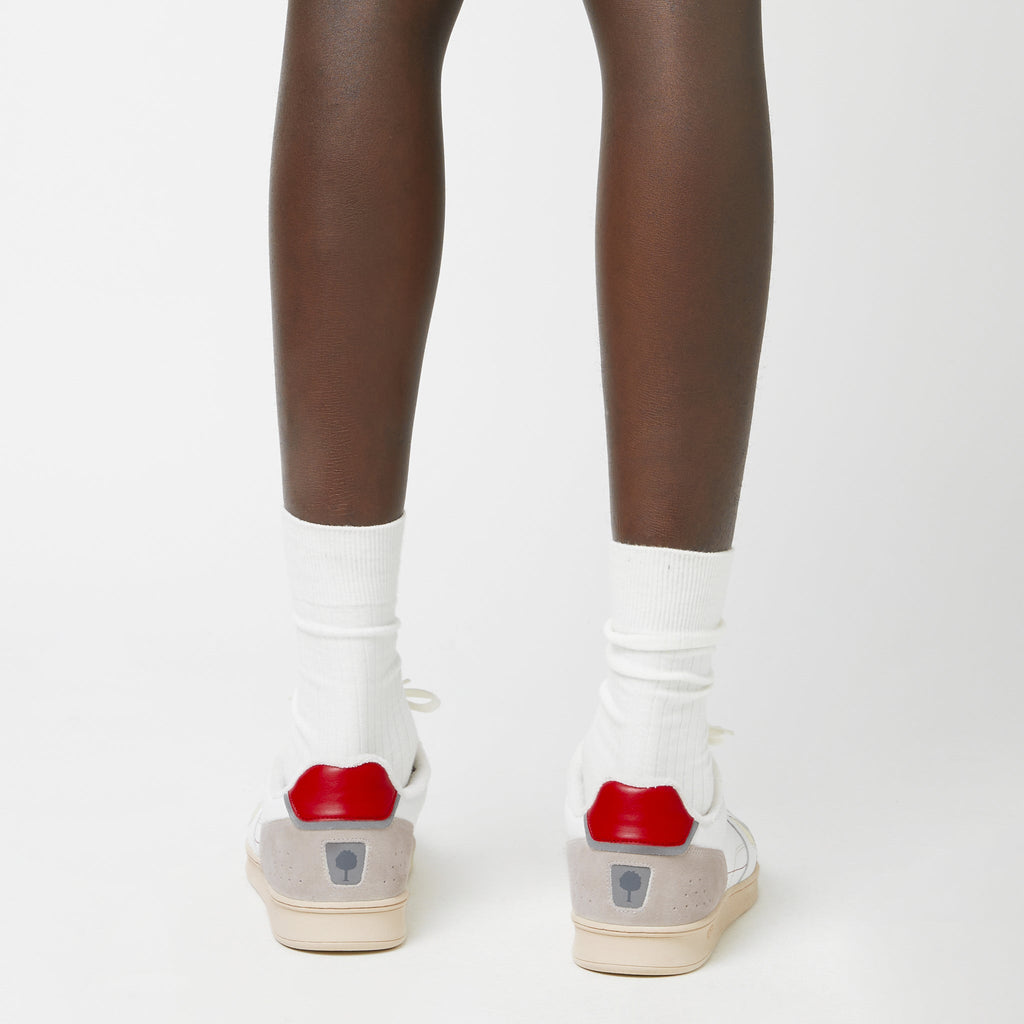 Baskets Basses Blanches & Rouges Commute 1 - Homme