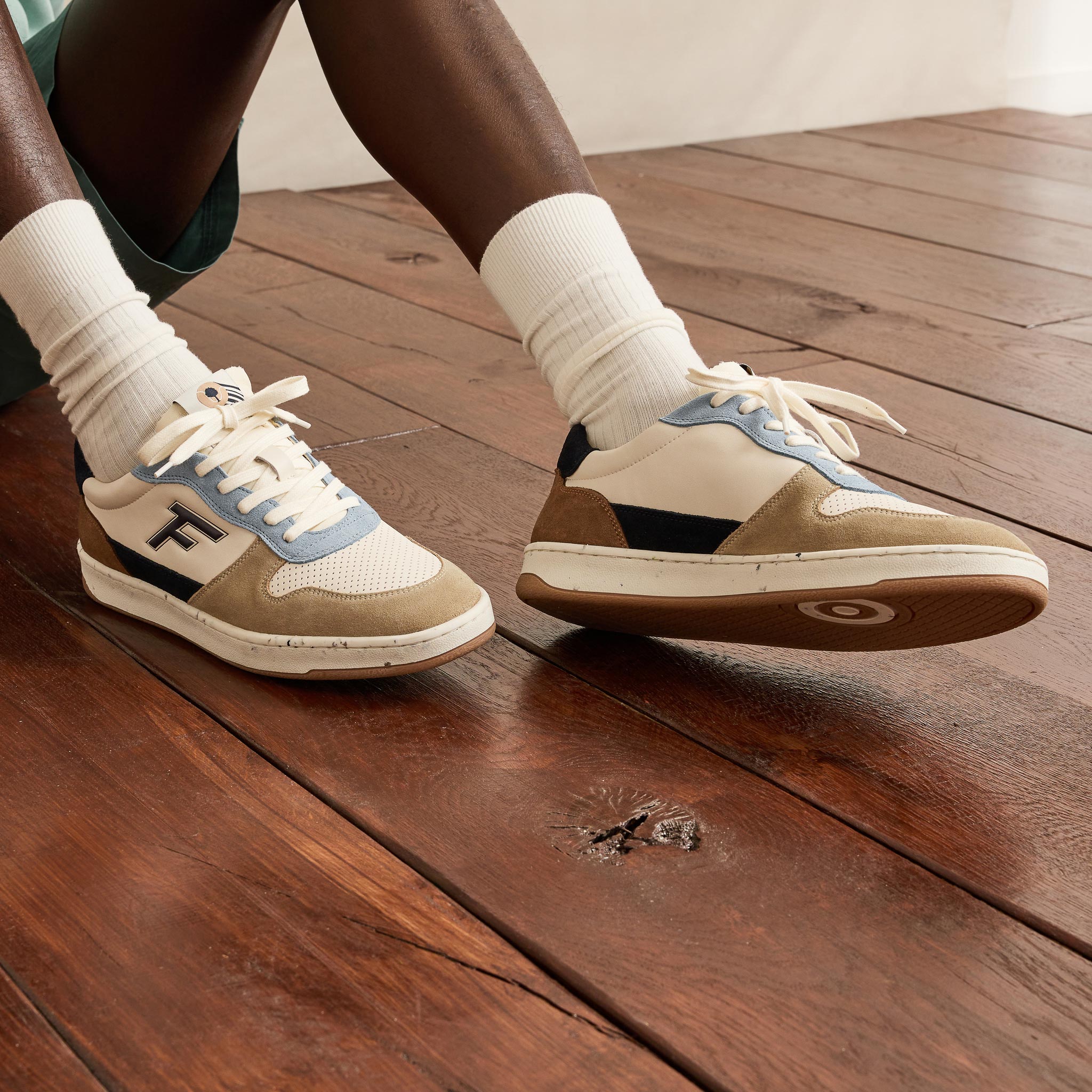 Baskets Basses Écrues, Beiges & Bleues Alder - Homme