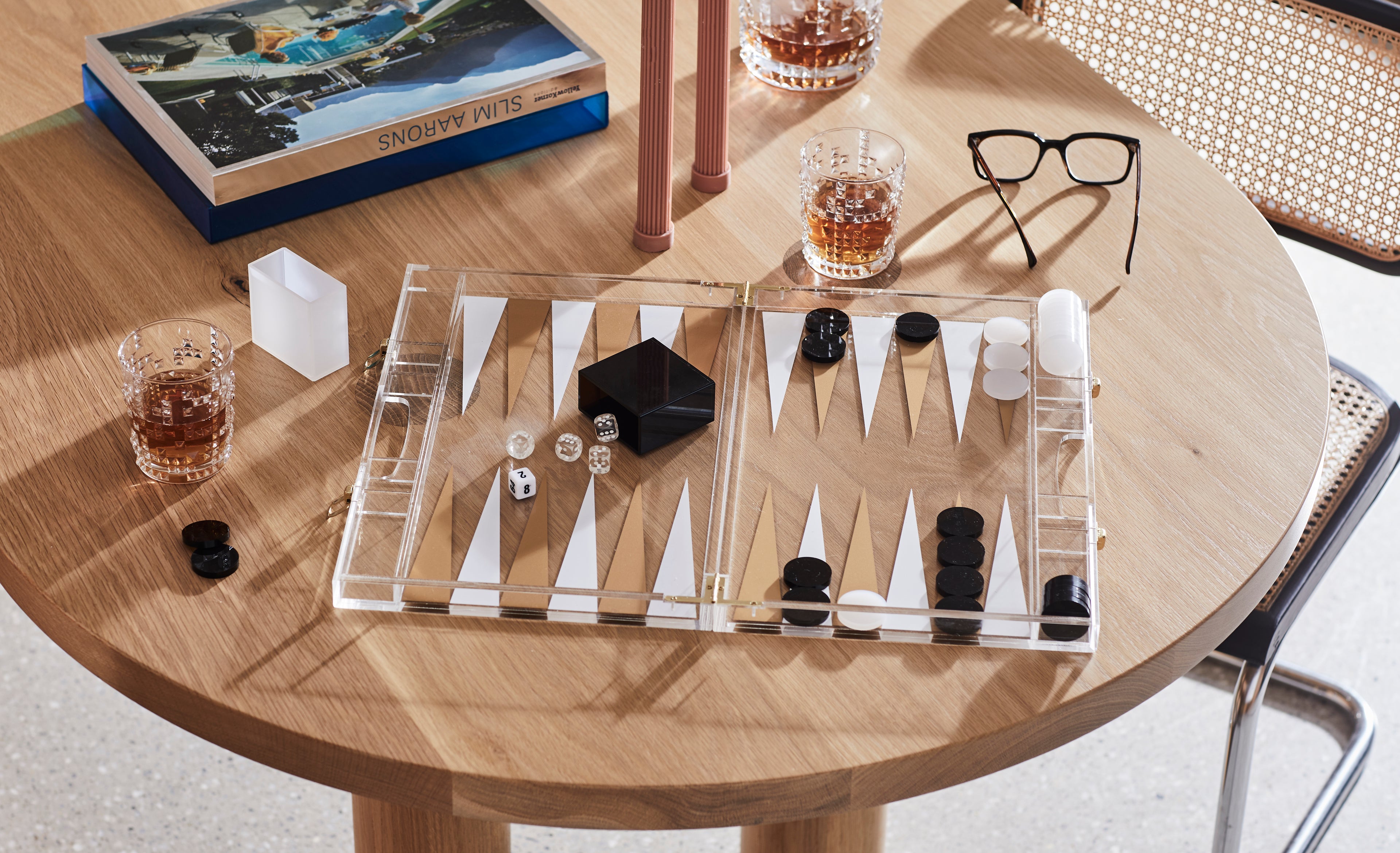 Backgammon en Lucite