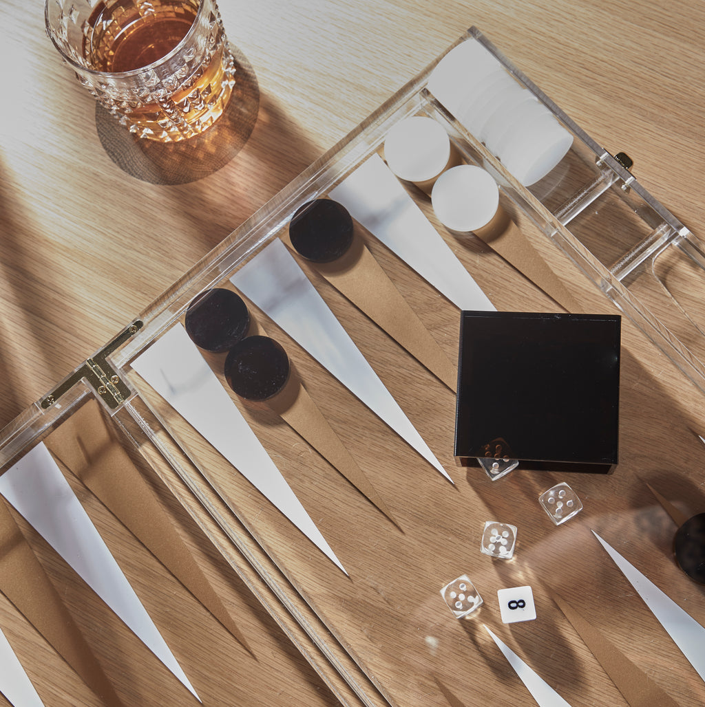 Backgammon en Lucite