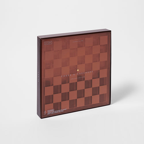Jeu Echec Et Dames Crystal Lucite - Marron Et Transparent