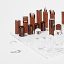 Jeu Echec Et Dames Crystal Lucite - Marron Et Transparent
