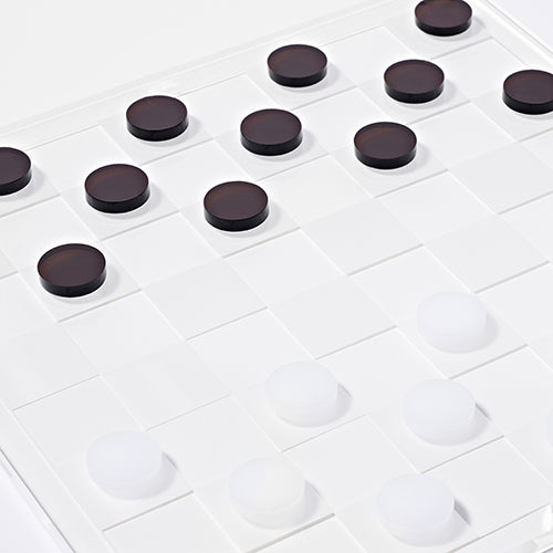Jeu Echec Et Dames Crystal Lucite - Marron Et Transparent