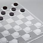 Jeu Echec Et Dames Crystal Lucite - Marron Et Transparent