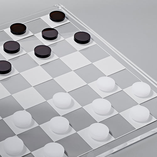 Jeu Echec Et Dames Crystal Lucite - Marron Et Transparent