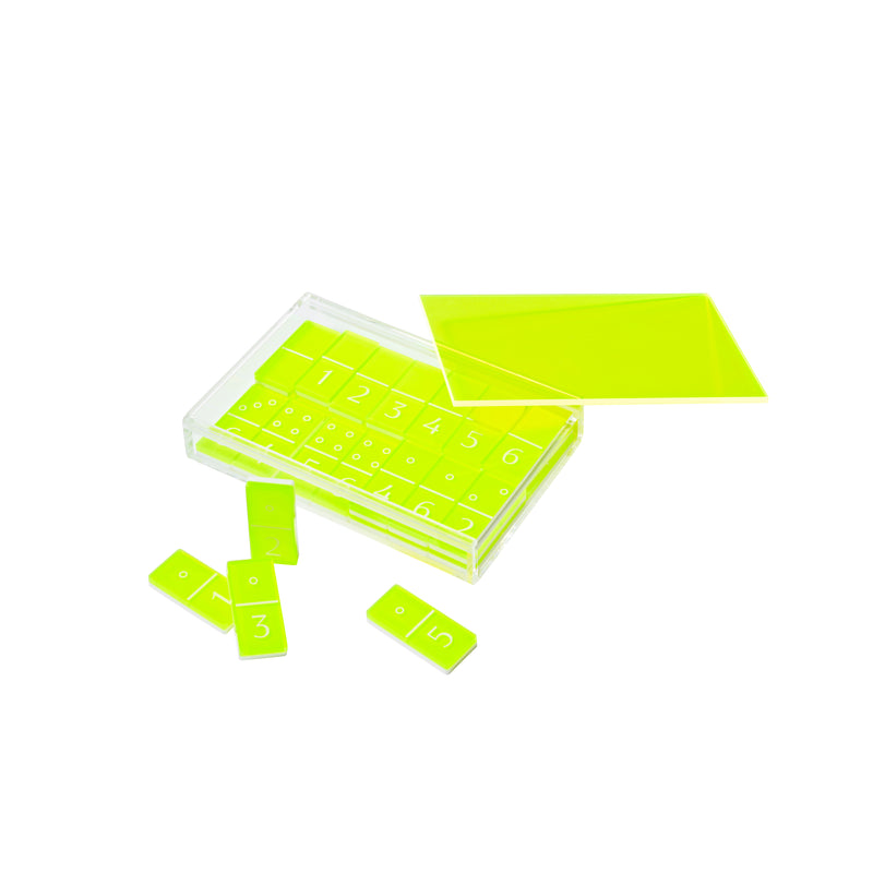 Jeu Domino Crystal Lucite - Jaune
