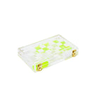 Jeu Echec Et Dames De Voyage Crystal Lucite - Jaune Et Transparent