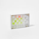 Jeu Echec Et Dames De Voyage Crystal Lucite - Jaune Et Transparent