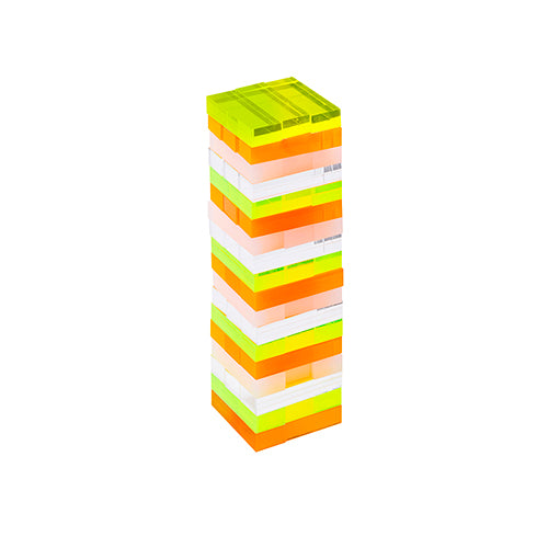Mini Jumbling Tower Crystal Lucite Game - Yellow And Orange