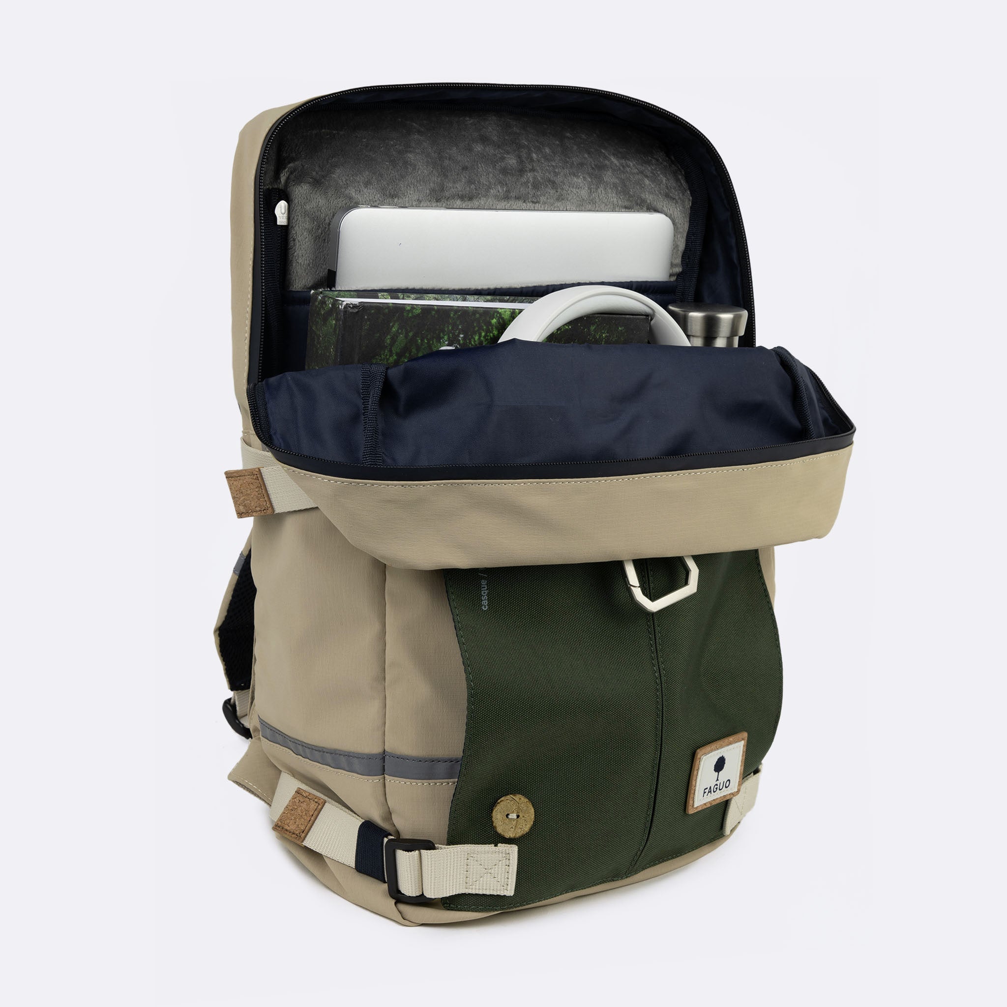 Sac A Dos Beige & Navy & Kaki Commuter - Mixte