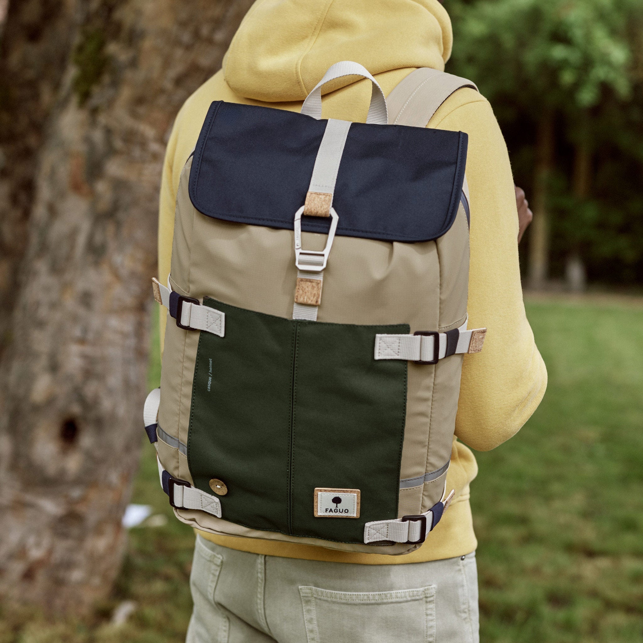 Sac A Dos Beige & Navy & Kaki Commuter - Mixte