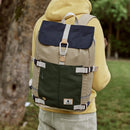 Sac A Dos Beige & Navy & Kaki Commuter - Mixte