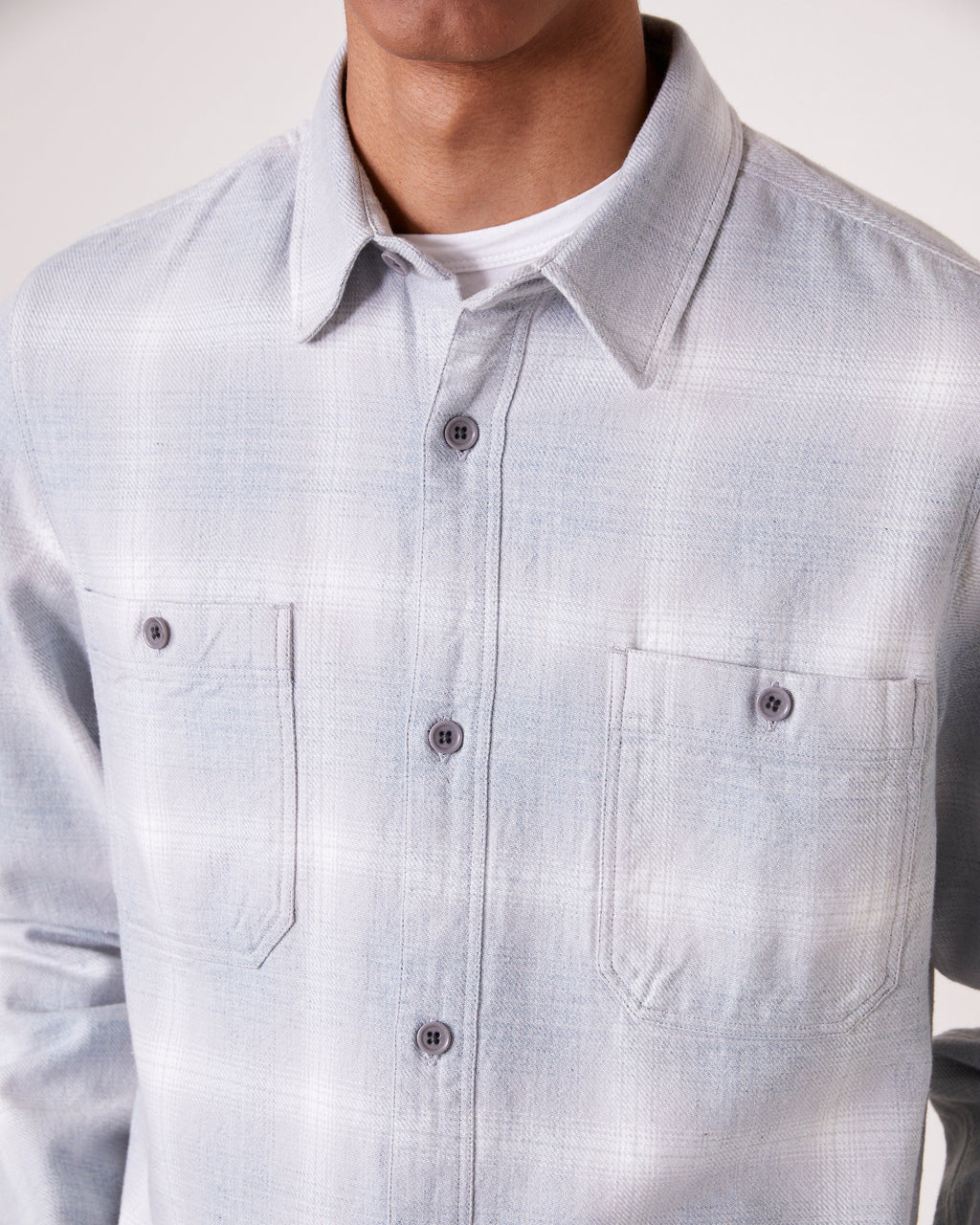 Ahmad Shirt - Lightgrey/White/Blue - Men