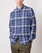 Chemise Arsene Sans Poche - Indigo/Blanc/Olive - Homme