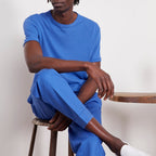 T-Shirt Manches Courtes - Bleu Saphir - Homme