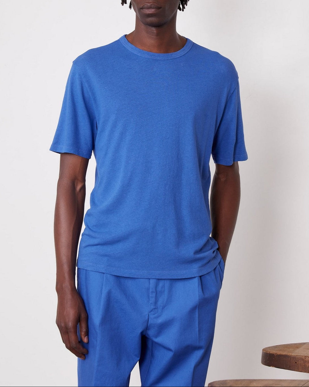 T-Shirt Manches Courtes - Bleu Saphir - Homme