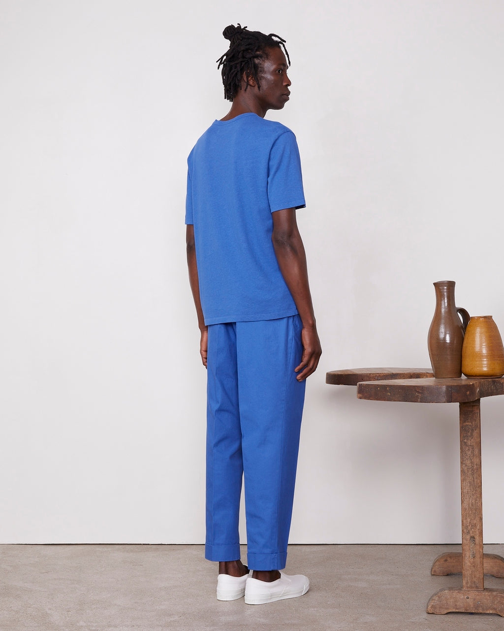 T-Shirt Manches Courtes - Bleu Saphir - Homme