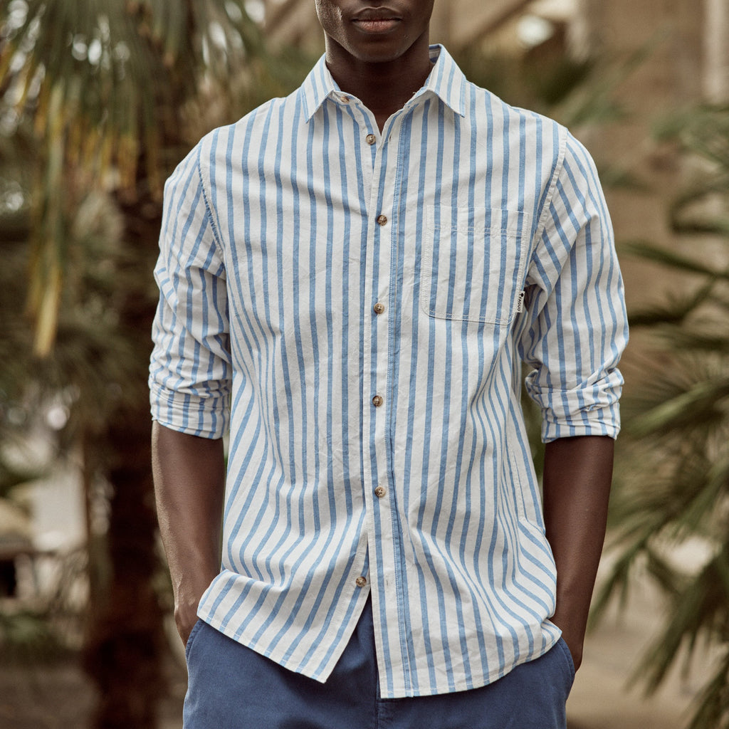 Ecru & Navy Blue Signy Shirt - Men