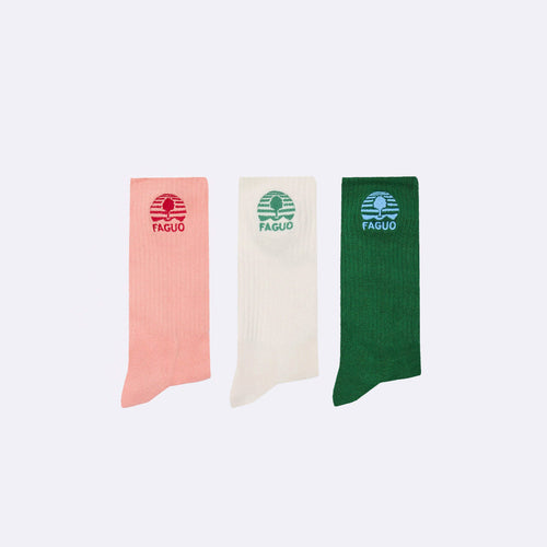 Calcetines X3 Sport Socks Crudo y Verde - Hombre