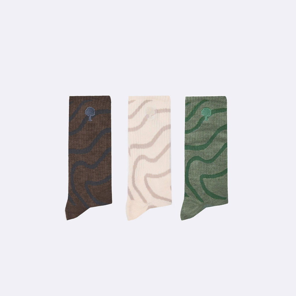 Chaussettes Écrues & Marron Sport Socks X3 - Homme