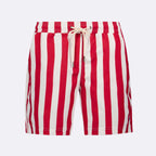 Red & Cream Mimizan Swim Shorts - Men